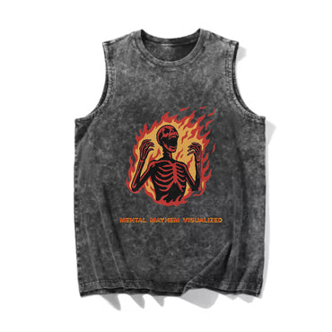 Oversized Acid Wash Vest - Chaos is my comfort zone.